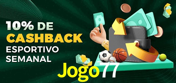 10% de bônus de cashback na Jogo77